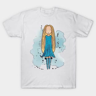 Sweet girl with long blond hair T-Shirt